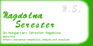 magdolna serester business card